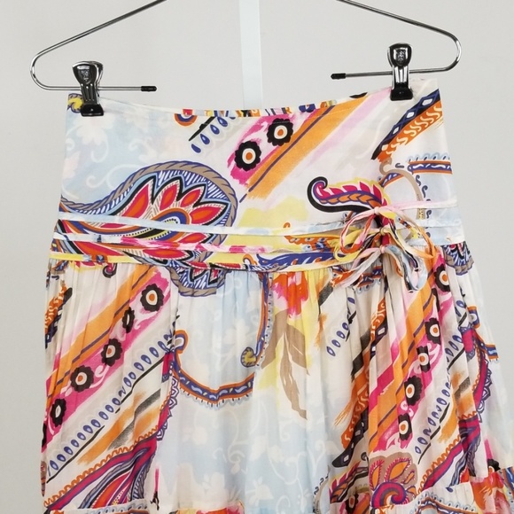 Mexx Multi Color Paisley Print Prairie Skirt - Picture 3 of 7